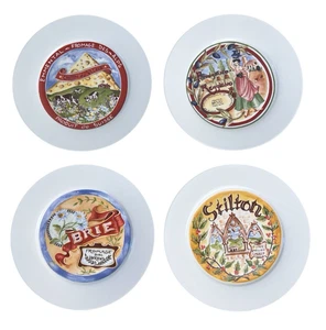 Restoration Hardware Vintage 2000 Classic Cheese Plates 7.5″ Set of 4 - Picture 1 of 6