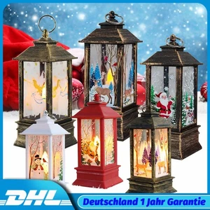 6stk LED Laterne Dekokerzen Schneemann Weihnachten Engel Rentier Windlicht - Bild 1 von 10