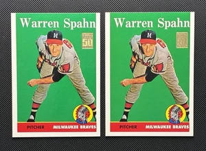(2) 2000 Topps 50 Years Reprint WARREN SPAHN MILWAUKEE BRAVES #270 - Picture 1 of 2