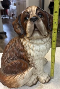 Bernhardiner Welpe Hund Porzellan Keramik Figur Skulptur groß 10 Zoll - Bild 1 von 8