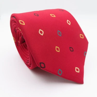 Corbata Givenchy Seda Rojo Azul Amarillo Lunares 3" Ancho 57" Largo Italia Foto 1 de 4