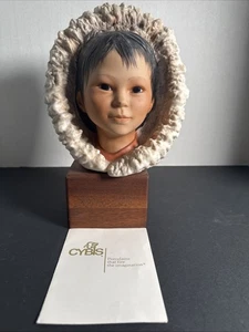 Cybis Figurine Eskimo Inuit Bust Snow Bunting Boy Child Porcelain 1972 Retired - Picture 1 of 5