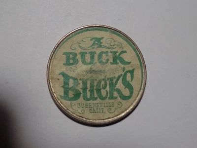 Pegatina Dólar - A / BUCK / FROM / BUCKS / GUERNEVILLE / CALIF. - 1922 Paz $ Foto 1 de 2