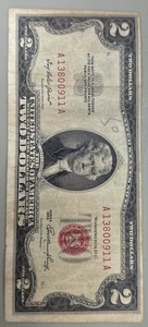 $2 Bill red stamp rare 1953 - Picture 1 of 2