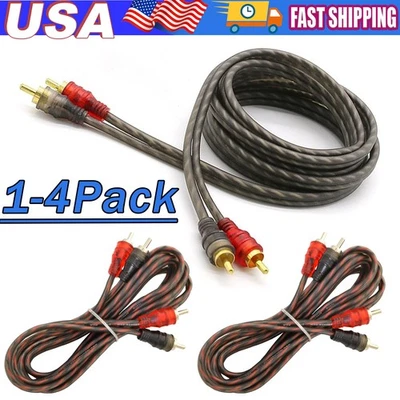 1/4PACK  RCA Audio Cable Twisted Pair with Noise Reduction Interconnect Amp Wire - Image 1 of 4