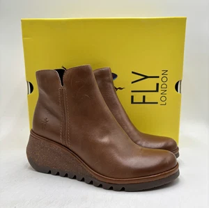 FLY London NILO256 RUG CAMEL Women's NEW Zip-Up Ankle Boots Brown Multiple Sizes - Picture 1 of 10