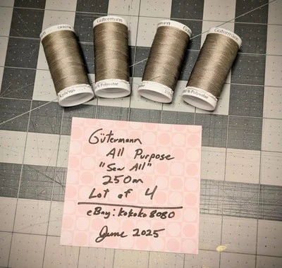 LOT OF 4 x 250m - Gutermann Sew-All (All Purpose) Thread - Col. 522 Cornsilk USA - Image 1 of 3