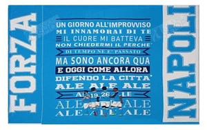 FLAG OF NAPLES ""ONE DAY SUDDENLY FELL IN LOVE"" 3 SCUDETTO CM 94x140 - Picture 1 of 1