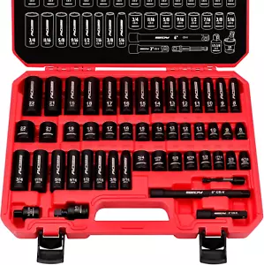 Juego De Adaptador De Impacto professionale herramientas resistente 49 piezas NUOVO - Foto 1 di 12
