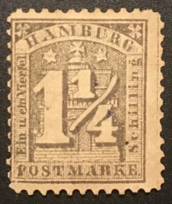 Estados alemanes-Hamburgo 1864 1 1/4 Sch MLH Foto 1 de 2