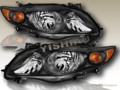 FAROS NEGROS APTOS PARA TOYOTA COROLLA 2009-2010 bombillas nuevas incluidas Foto 1 de 4