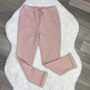 Epic Threads Rhinestone Cuffed Jogger Pants Girls Large Blush Pink Gold Metallic - Picture 1 of 11