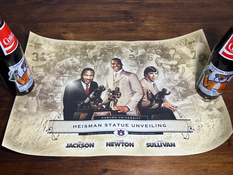 2012 Auburn Heisman Statue Unveiling Commemorative Poster - Cam, Bo & Pat Cover