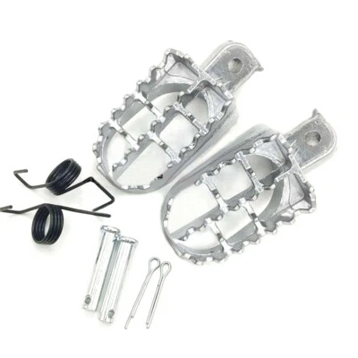 2 Piezas Reposapiés Motocicleta Pedales Clavijas Pie Plata Aluminio Pedal Almohadillas Foto 1 de 4