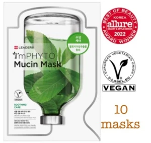 10 LEADERS I'M PHYTO MUCIN SOOTHING CARE FACIAL MASK SOOTHES IRRITATED SKIN - Picture 1 of 3