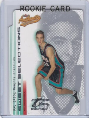 PAU GASOL ROOKIE CARD 2001/02 Fleer Authentix SWEET SELECTIONS Insert RC Lakers! - Imagem 1 de 2