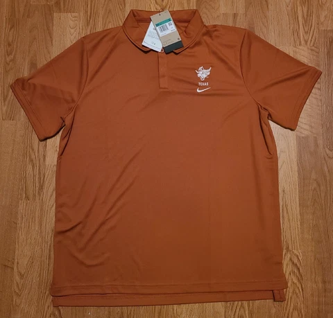 $52 Men's XL Nike Texas Longhorns Dri-Fit Polo Shirt DQ9287-802 Burnt Orange NWT Cover