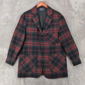 Vintage Pendleton Jacket Blazer Medium Buffalo Plaid Wool Sport Coat USA - Picture 1 of 18
