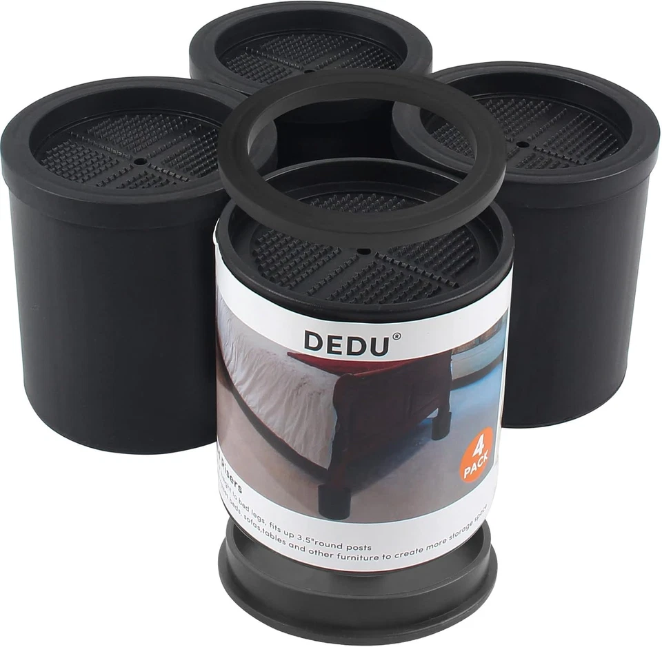 Elevadores de cama DEDU 4 pulgadas de alta resistencia, elevadores de muebles con almohadilla antideslizante soporta u Foto 1 de 4