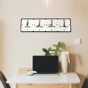 Family & Friends Names Rectangle 4 Time Zones Clocks & Desk Stand Custom Colours - Picture 1 of 10