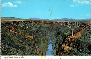 Rio Grande Schlucht Brücke, in der Nähe von Taos, New Mexico Postkarte - Bild 1 von 2