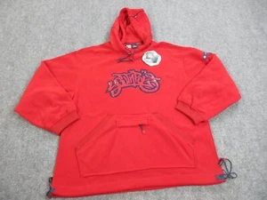 VINTAGE Fubu Sweater Mens Extra Large Red Fleece Streetwear Hip Hop Y2K Hoodie - Picture 1 of 14