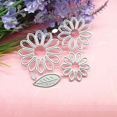 4PCS DIY Chrysanthemum Leaf Metal Cutting Dies Decor Embossing Paper Card Craft - Image 1 of 4