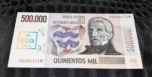 Hermoso Billete Argentina 500.000 Australes 1990 Casi Sin Circular - Imagen 1 de 6