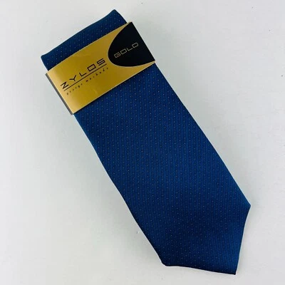 Corbata Zylos Gold George Machado Blue Dots 100 % seda nueva con etiquetas Foto 1 de 4
