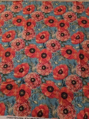 Nuevas telas creativas de resortes sin lavar amapolas solas por Tim Coffey 1 yarda CP69939 Foto 1 de 4