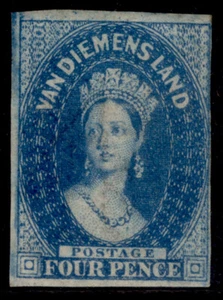 AUSTRALIA - Tasmania QV SG37, 4d blue, M MINT. Cat £475. - Picture 1 of 1