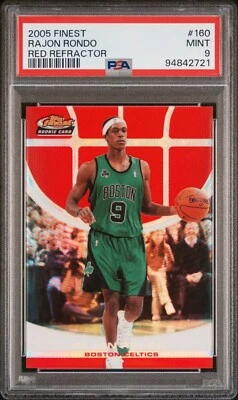 2005 FINEST RAJON RONDO Red Refractor #160 PSA 9 Mint -ROOKIE CELTICS  - Image 1 of 2