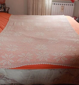 Copriletto coperta centrotavola uncinetto vintage ricamo tovaglia 120 x 260 cm - Foto 1 di 1