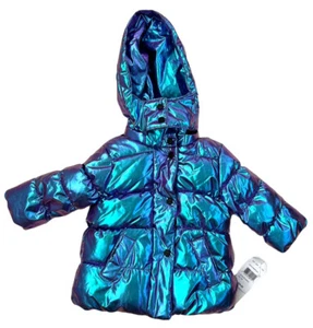Urban Republic Purple Zip Front Iridescent Puffer Coat Girls Size 12 Months - Picture 1 of 12