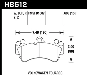 Hawk Performance HB512F.605 HPS Disc Brake Pad Fits Cayenne G550 4x4 Touareg - Picture 1 of 1