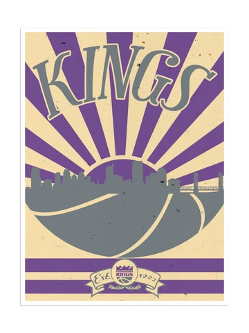 Sacramento Kings Poster Sunset Design Art Print Decor 12x16" Cover