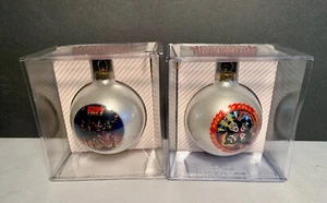 Set of 2 KISS Vintage Glass Ornament Santa's Rock Shop 1996-1997 New OS - Picture 1 of 7