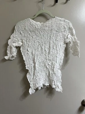 issey Miyake белый морщинистый верхний размер S (товар 12,10) - Изображение 1 из 4