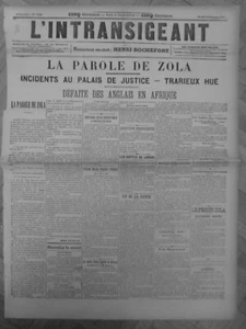 1898 24/2 AFFAIRE DREYFUS ZOLA L INTRANSIGEANT LABORI DEFENSE 1 JOURNAL ANCIEN - Picture 1 of 1