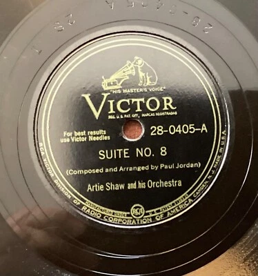 Artie Shaw Or – 78 rpm Victor 28-0405: JORDAN Suite No 8/Evensong; V cond Foto 1 de 4