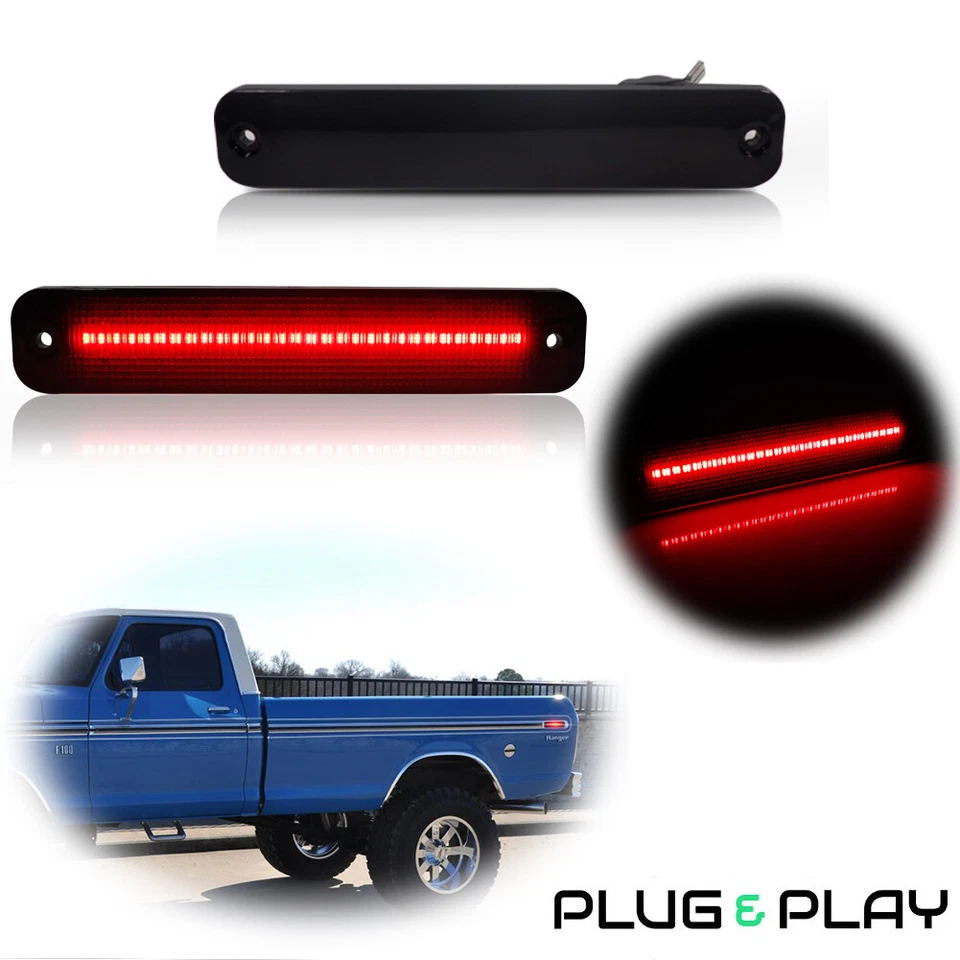 for Ford F Truck Bronco Econoline Smoked Red LED Rear Side Marker Lights 2pcs