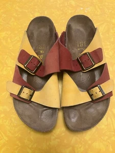 Sandalias Betula Birkenstock granate y amarillo para mujer talla 11 - Imagen 1 de 7