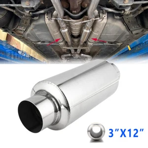 3" Inlet/Outlet Exhaust Resonator 12" Muffler Stainless Steel For SUV Auto Coupe - Bild 1 von 12
