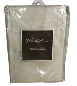 Whole Home Veronica Drapes 54" X 24" White Sheer Embroidered Floral Rod Pocket - Picture 1 of 7