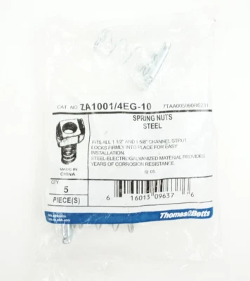 Superstrut 1/4 pulgada. Tuerca de resorte de canal de puntal (paquete de 5) (ZA1001/4EG-10) Foto 1 de 3