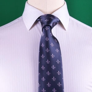 Dunkellila italienische Fleur-de-Lis Designer Krawatte 8 cm Krawatte Florentiner Accessoire - Bild 1 von 3