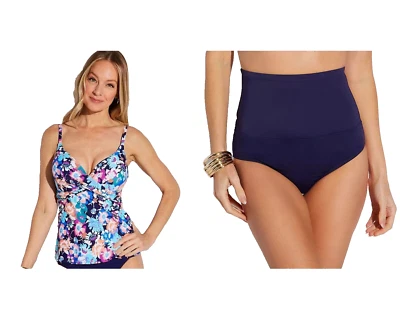 NUEVO CON ETIQUETAS LEILANI tankini 12 bikini traje de baño tazas acolchadas diluyente abdomen conjunto de 2 piezas Foto 1 de 4