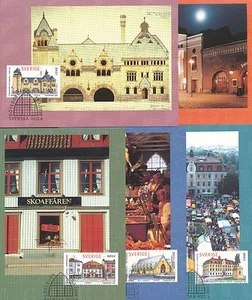 Sweden 1998 FDC - Maxi Card no 121 -125 - 5 Cards - Swedish Houses - Picture 1 of 4