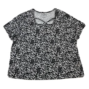 Coral Bay Womens Plus Size 2X Short Sleeve Stretch Floral Embellished Top Blouse - Picture 1 of 12