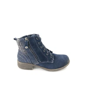Earth Origins Women's Porter Bootie Boots Lace Up Zipper Navy Size 9 ($) - Picture 1 of 7